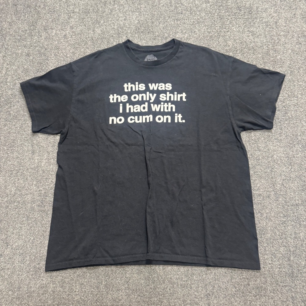 Y2K Vulgar Funny Word T-shirt Men's XL Black